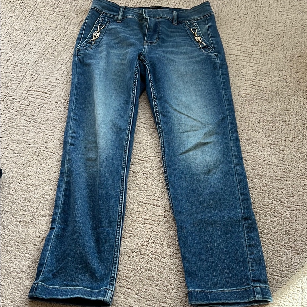 White House Black Market Blue Straight Leg Denim